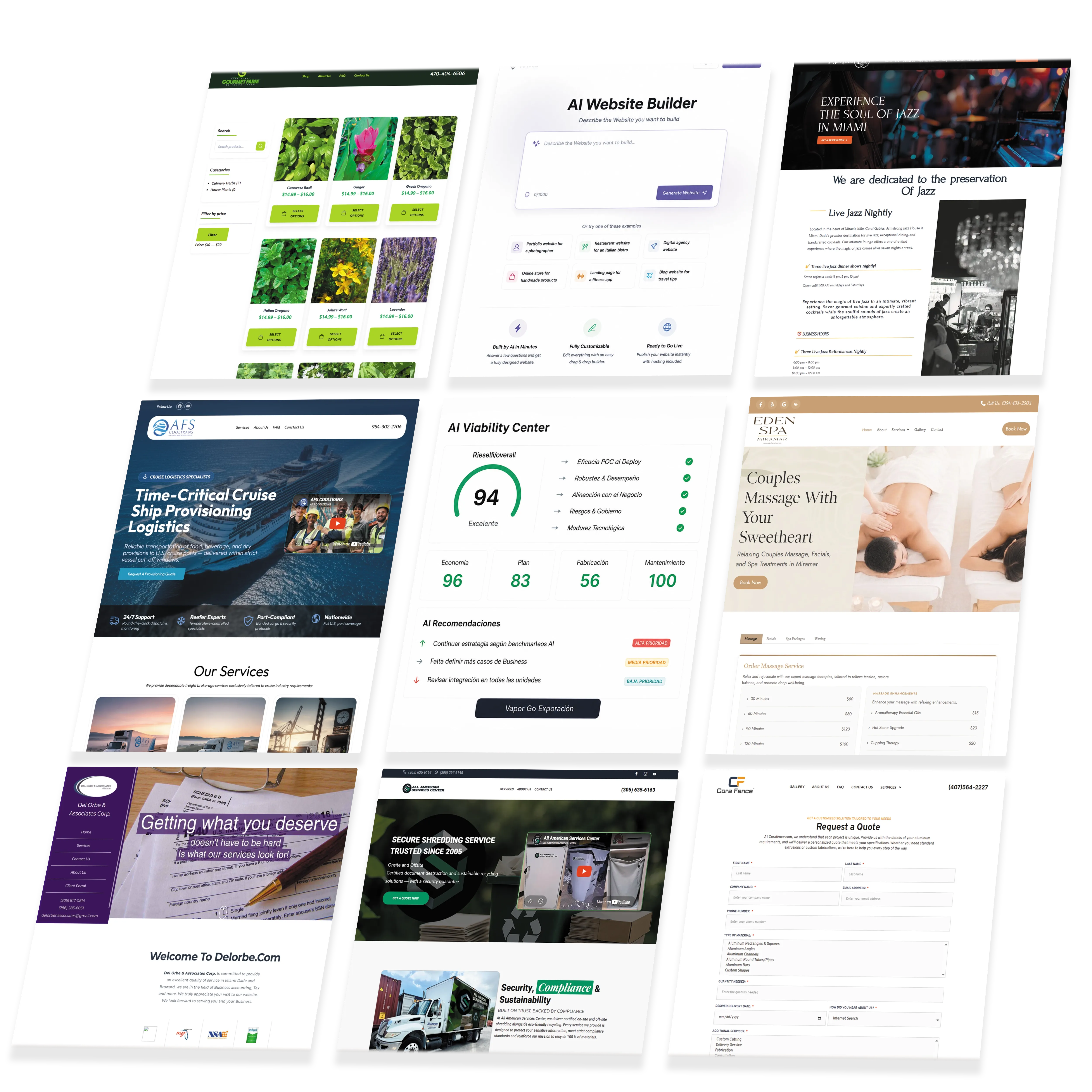 Smart Websites preview with AI-powered design