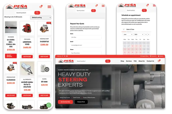 eCommerce website for truck sales and parts