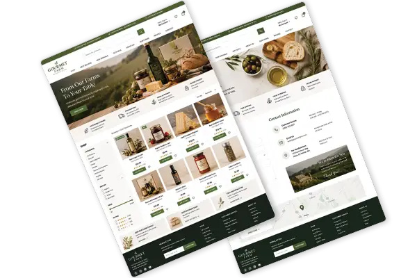 Gourmet farm online store design