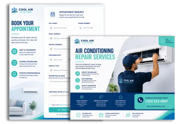 Air conditioning repair website design