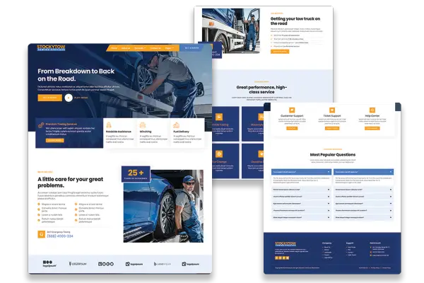 Truck services website design