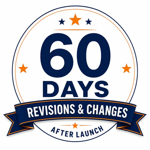 60 days of post-launch support, revisions and changes after launch