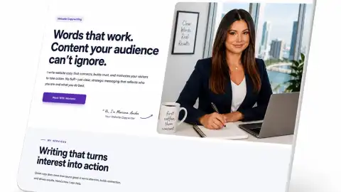 Professional web copywriter creating SEO-optimized content for a business website