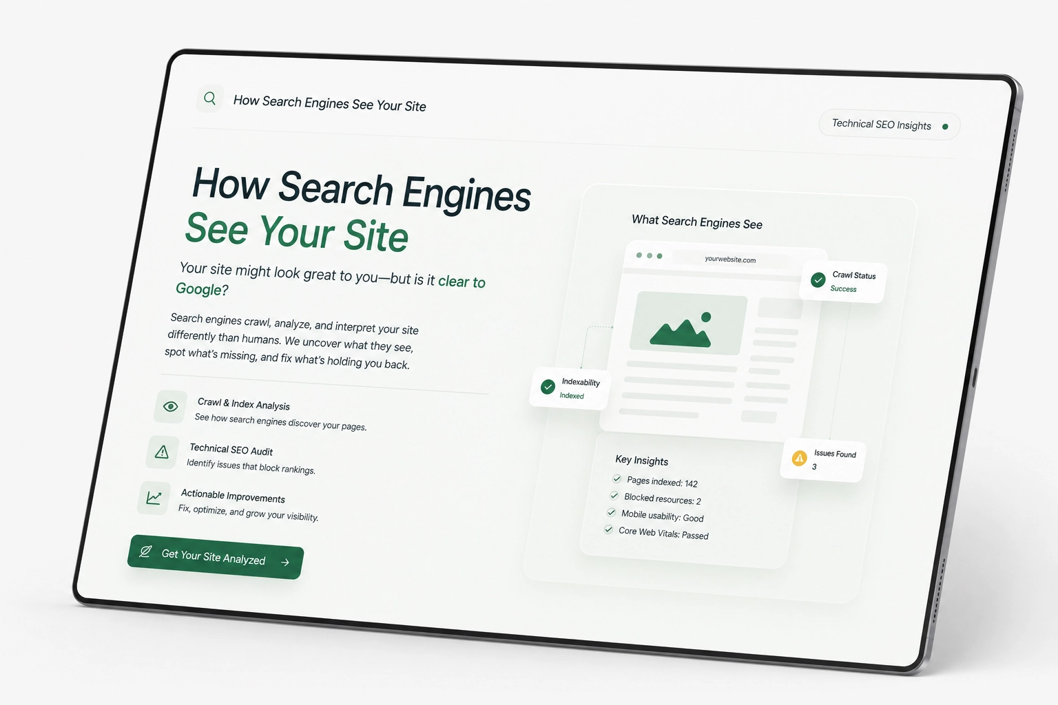 Search engines reading website data