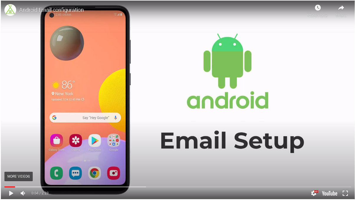 Android Email configuration | tipihost.com
