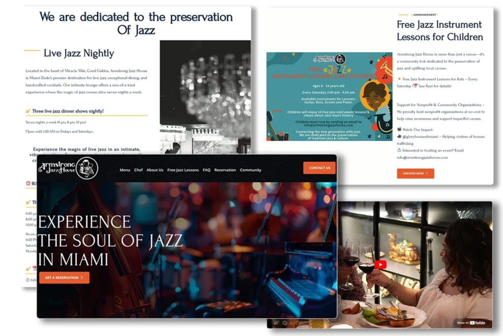 armstrong jazz house website design > 911myweb.com