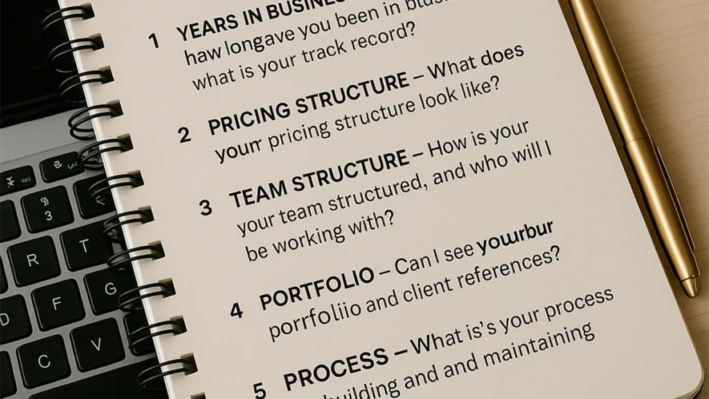 Questions to ask a web design agency